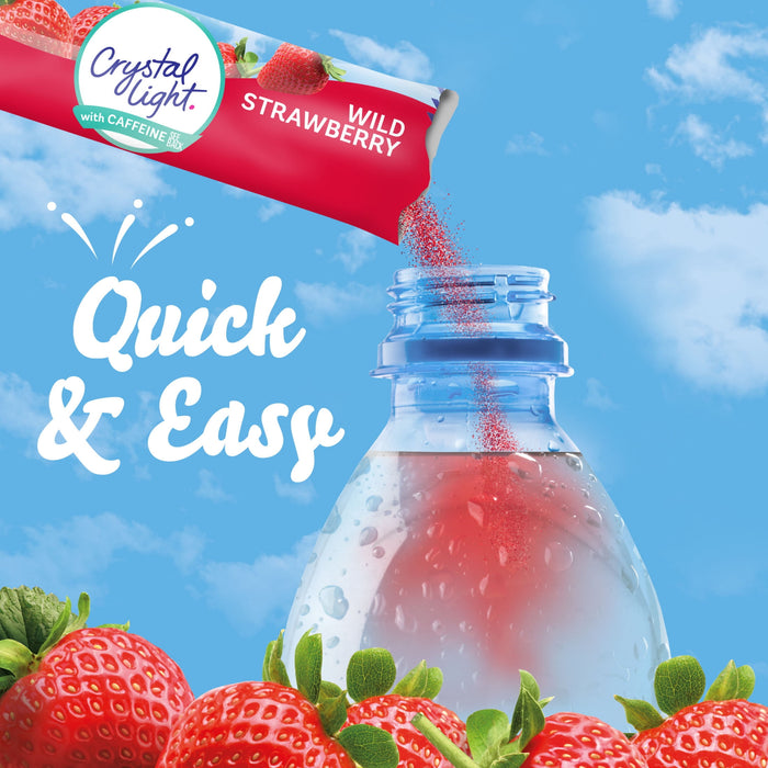 Crystal Light Sugar-Free Wild Strawberry Drink Mix with Caffeine (10 On-the-Go Packets)