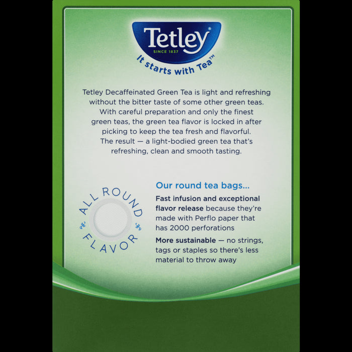 Tetley Green Tea, Decaffeinated ? 72 bags, 4.57 oz box