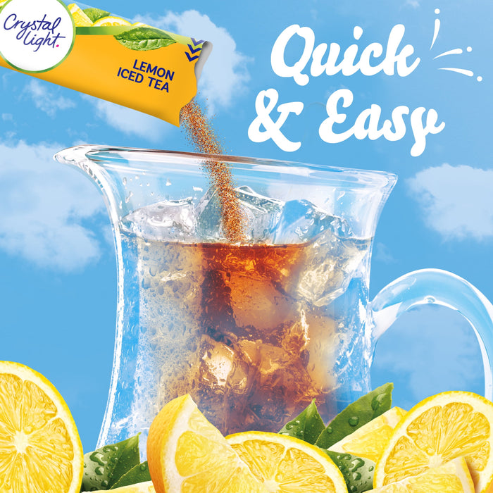 Crystal Light Sugar-Free Lemon Iced Tea Naturally Flavored Powdered Drink Mix 6 Count Pitcher Packets