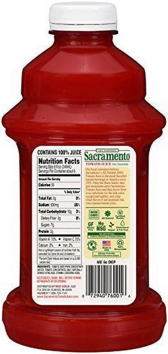 Sacramento 100% Tomato Juice - 46 oz plastic bottle