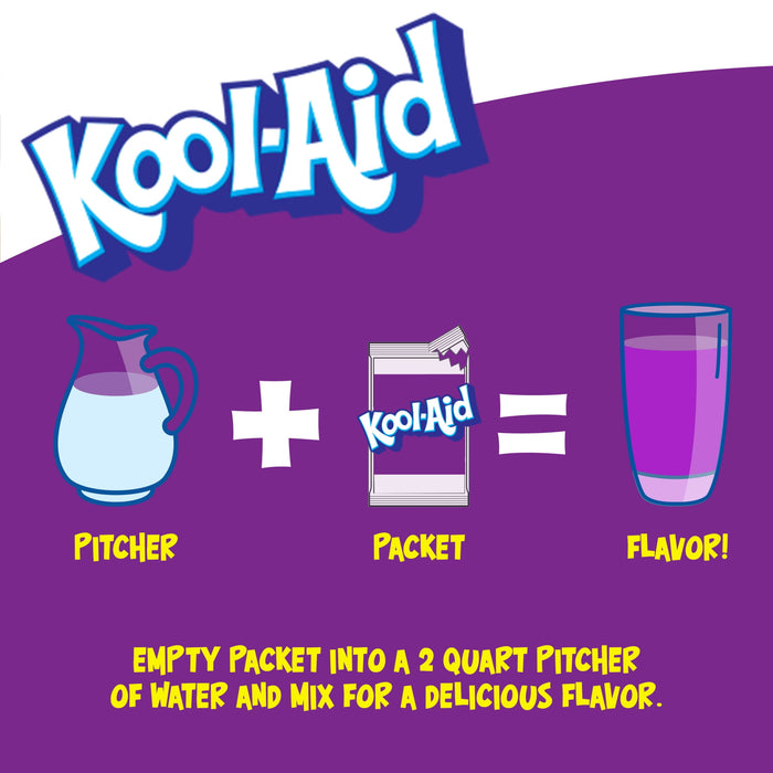 Kool-Aid Unsweetened Caffiene Free Grape Zero Calories Powdered Drink Mix 1 Count Pitcher Packet