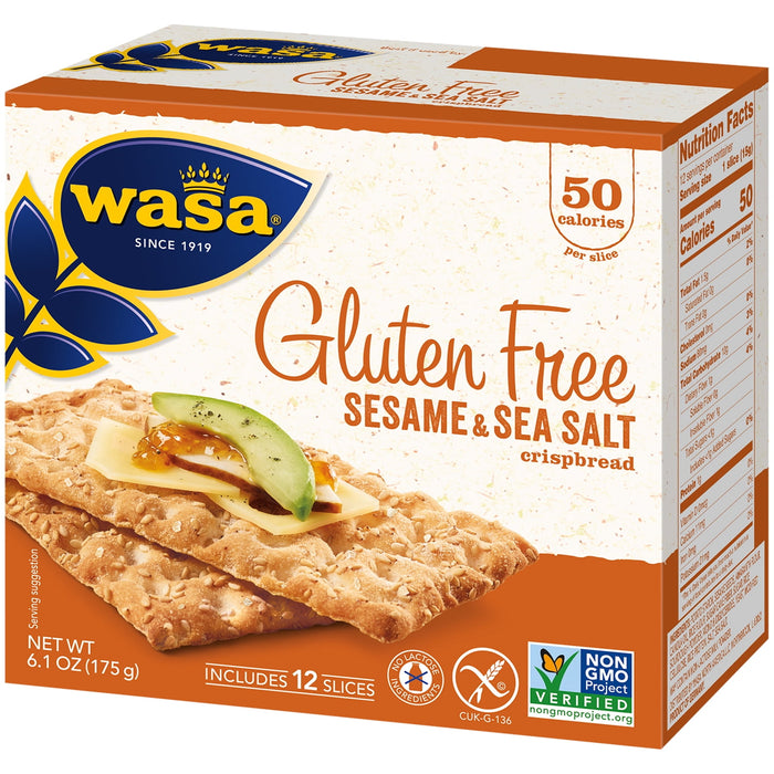 Wasa, Gluten Free Sesame & Sea Salt Crispbread, Net wt. 6.1 Oz