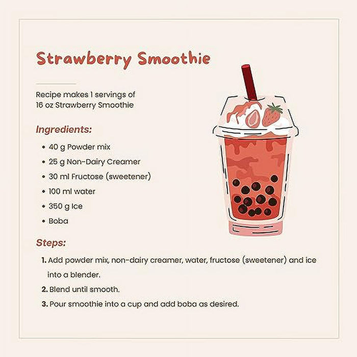 Bossen Bubble Tea Powder Mix Strawberry