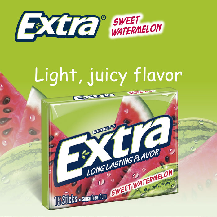 Extra Sweet Watermelon Sugarfree Gum 15 ct BB. 12/19/2024