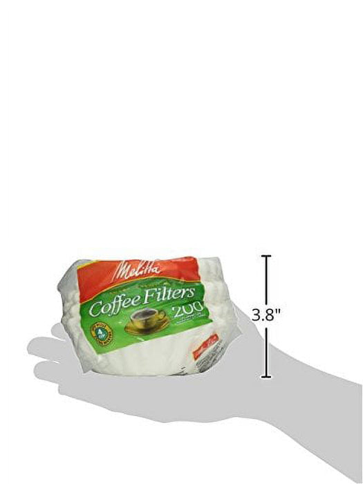 Melitta White Jr. Basket Filter, 4-6 Cup, 200 ct