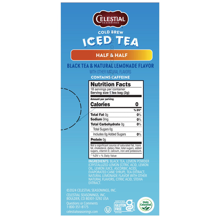 Celestial Seasonings Cold Brew Half & Half, 18 Count