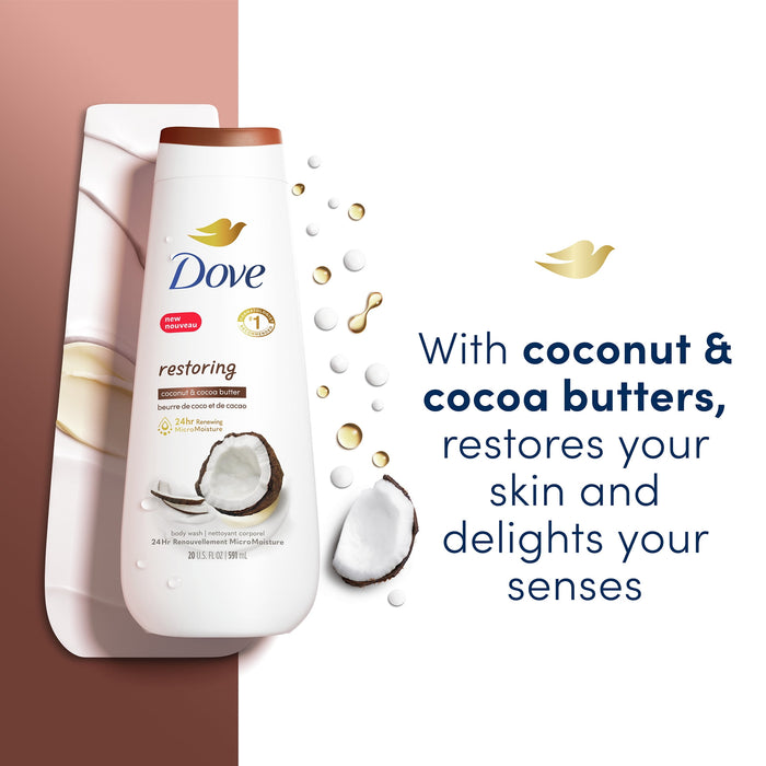 Dove Restoring Body Wash Coconut Butter and Cocoa Butter 20 oz