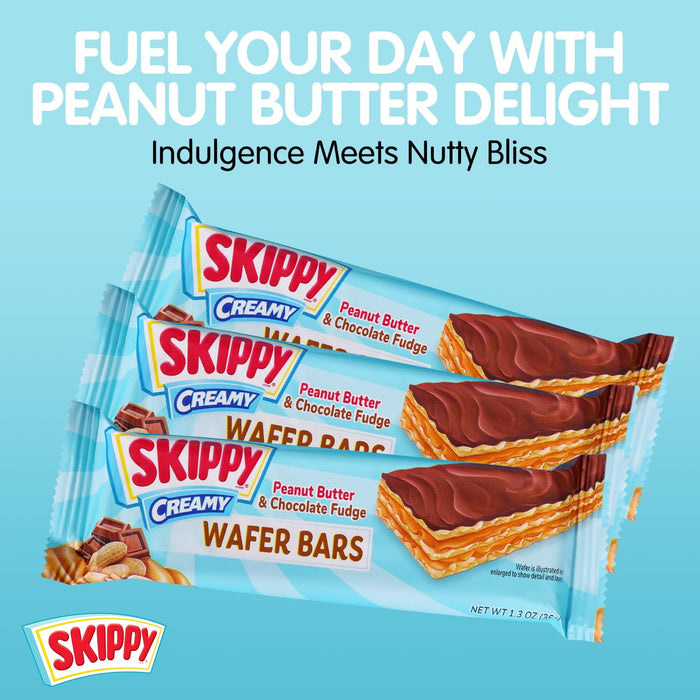 Skippy Creamy Peanut Butter And Chocolate Fudge Wafer Snack Bar, 7.8 oz, 6 ct