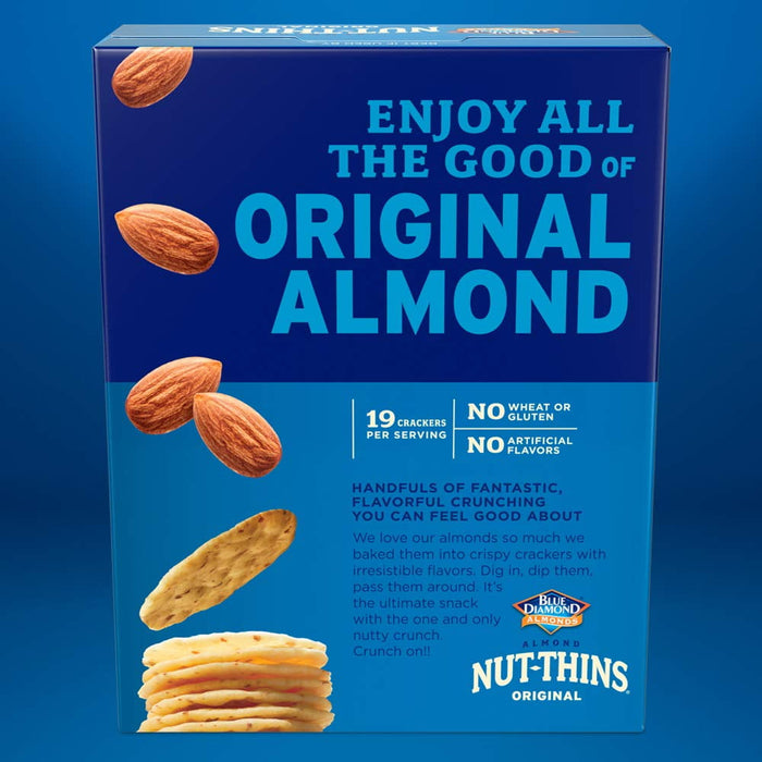 Blue Diamond - Cracker Snacks - Nut-Thins Nut & Rice Almond, Gluten-free 4.25 oz BB. 01/17/2025