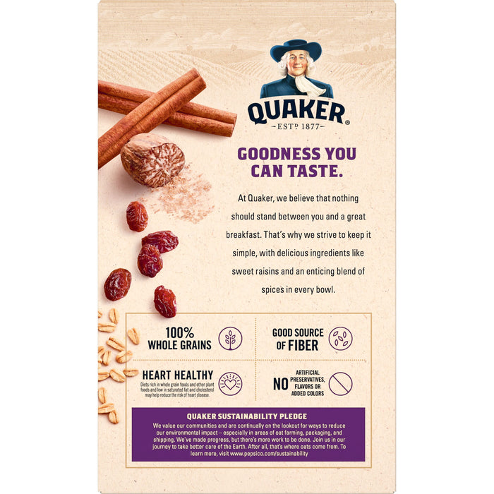 Quaker Instant Oatmeal, Raisins & Spice, 1.51oz Packets (8 Pack)