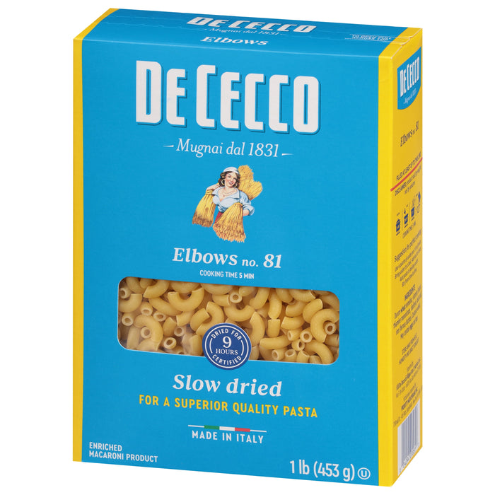 De Cecco Pasta, Elbows Pasta, 16 oz