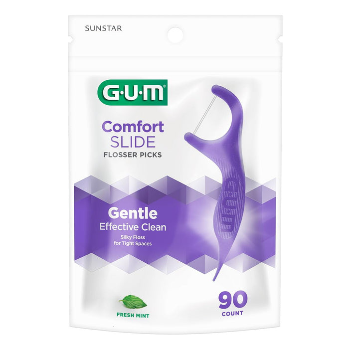 GUM Comfort Slide Floss Picks Fresh Mint Flavor, 90 ct