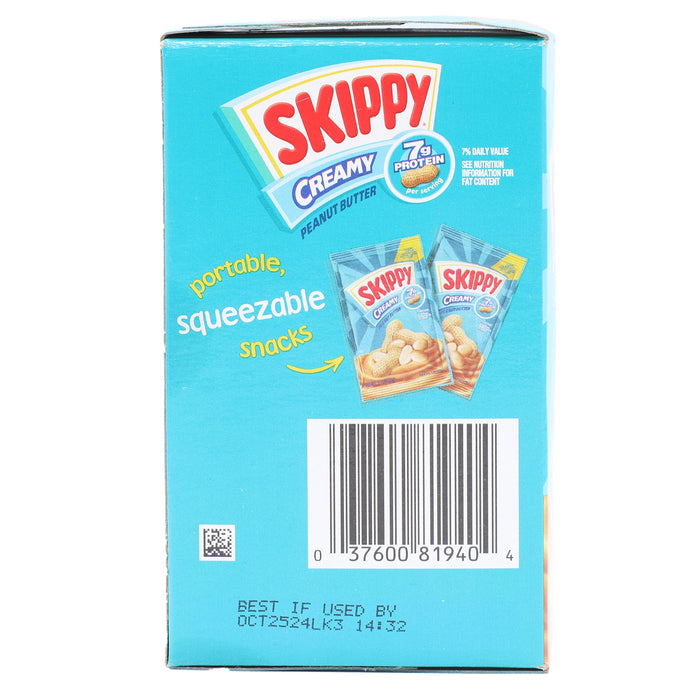 Skippy New Ceamy Peanut Butter Spread On-the-Go 8 Mini Pouches, 1 Pack (Creamy)