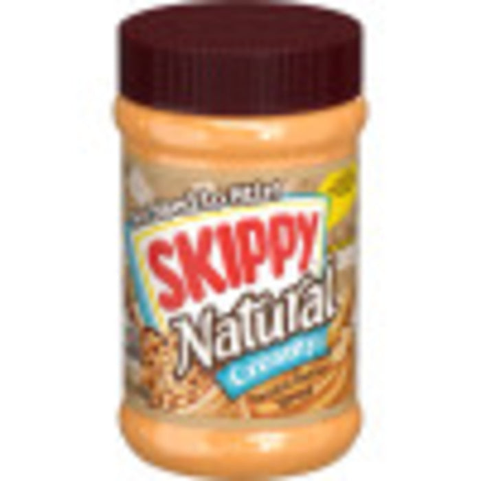 Skippy Natural Peanut Butter, Creamy, 15 Oz