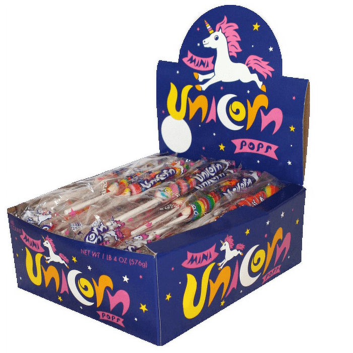 Adam & Brooks Mini Unicorn Candy Swirl Lollipops Individually Wrapped - Unicorn Lollipop Candy Bulk For Unicorn Party Favors & Rainbow Party Favors - Unicorn Pinata 24ct