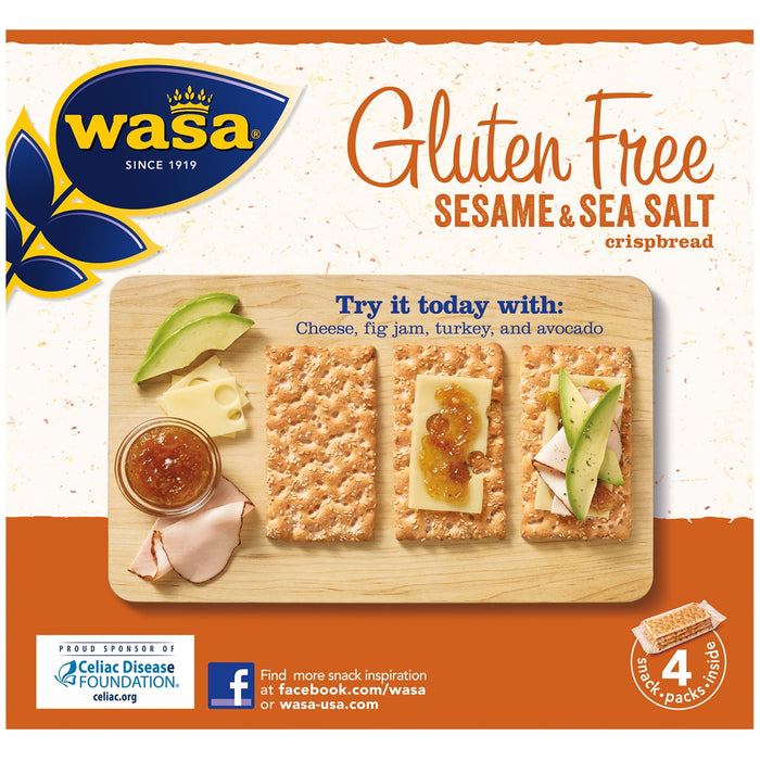 Wasa, Gluten Free Sesame & Sea Salt Crispbread, Net wt. 6.1 Oz