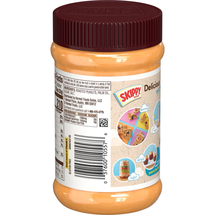 Skippy, Creamy with Less Sodium & Sugar Natural Peanut Butter Spread 15 Ounce