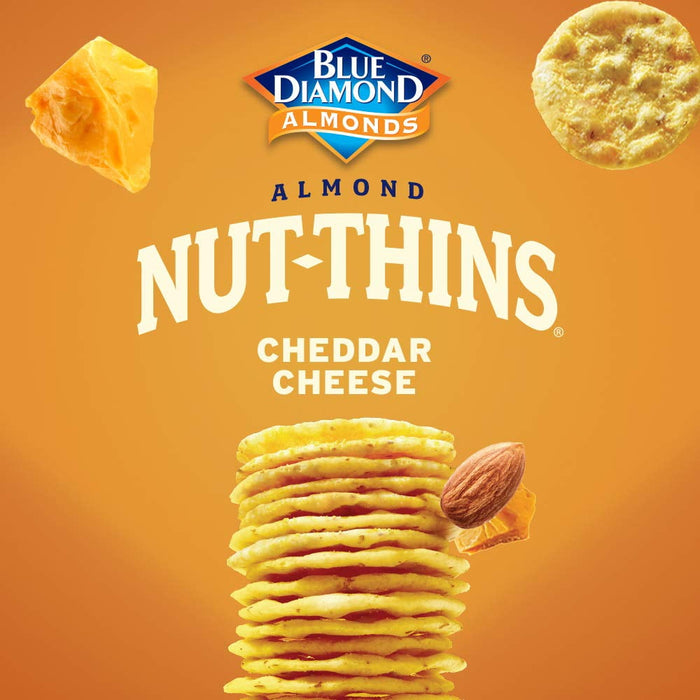 Blue Diamond, Nut Thins Gluten Free Nut & Rice Crackers, Cheddar Cheese, 4.25 oz