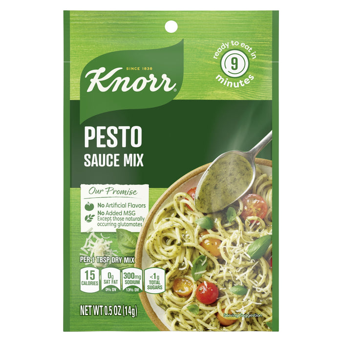 Knorr Sauce Mix Pasta Sauce For Simple Meals and Sides Pesto No Artificial Flavors, No Added MSG 0.5 oz BB. 01/10/2025