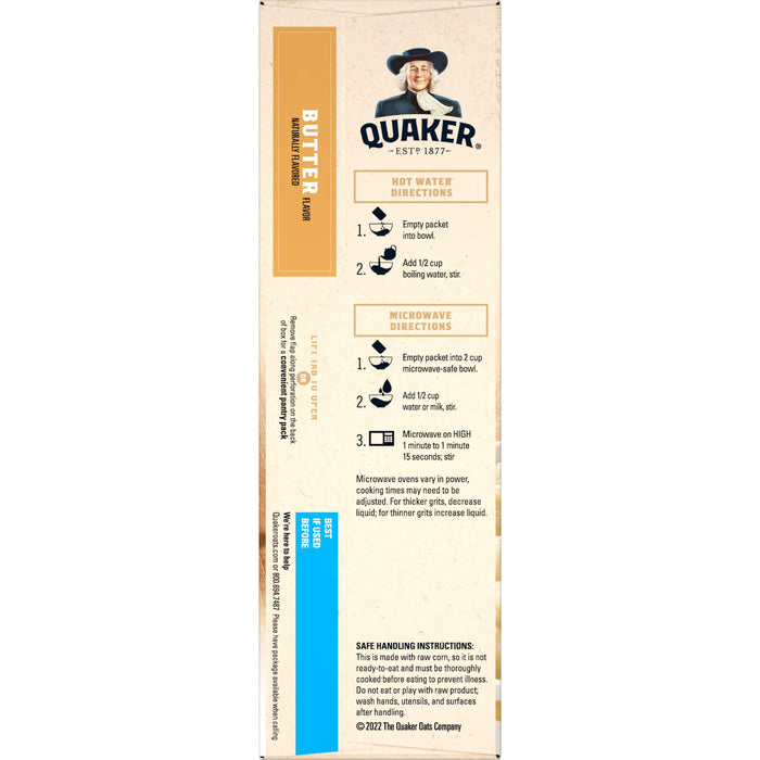 Quaker Instant Grits, Butter, 0.98oz Packets, (10 Pack)