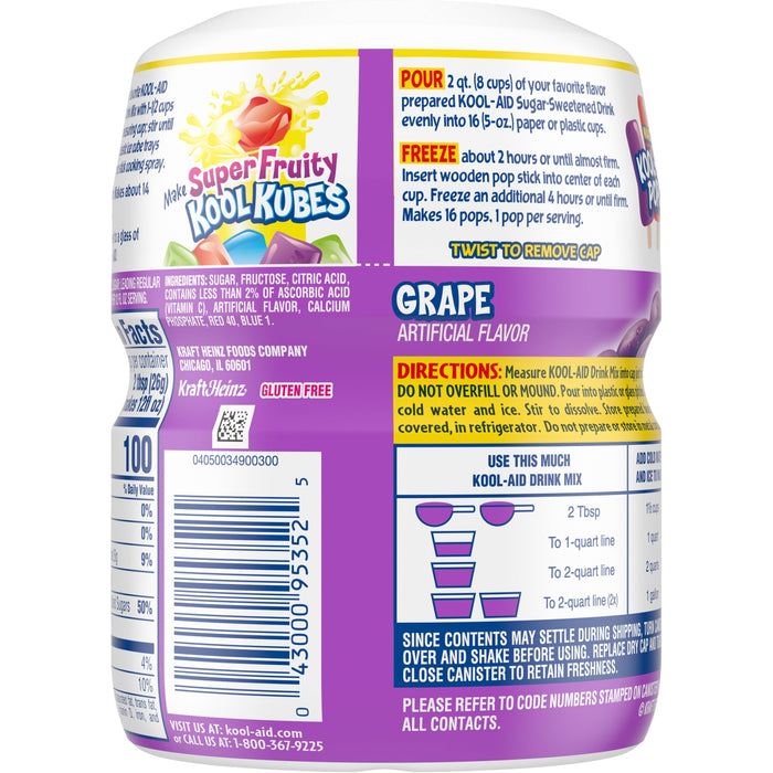 Kool-Aid Grape Flavored Powdered Drink Mix, 19 oz for 1 bottle