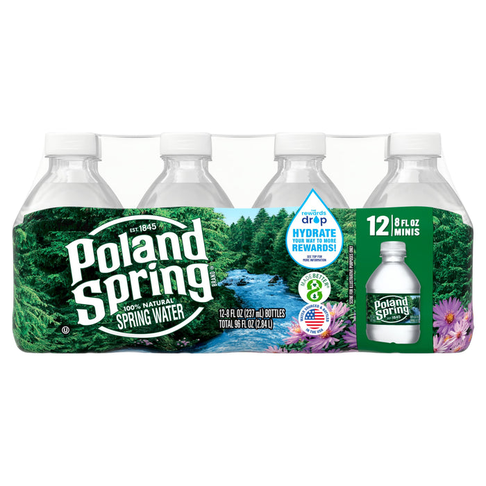 Poland Spring Natural Spring Water, 8 Fl Oz - 12ct