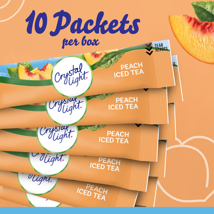 Crystal Light On The Go Peach Tea Drink Mix - 10 Count