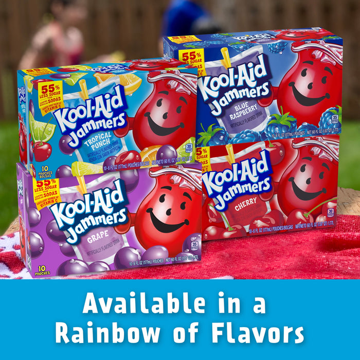 Kool-Aid Jammers Tropical Punch Artificially Flavored Kids Soft Drink 10 Pouches