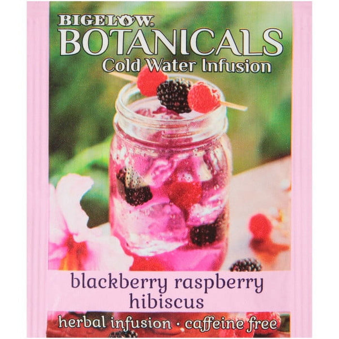 Bigelow Botanicals Blackberry Raspberry Hibiscus Cold Water Infusion Tea Bags, Caffeine Free 18 Count