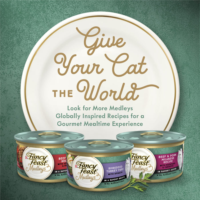Purina Fancy Feast Medleys Wet Cat Food, Tuna Florentine with Spinach in Light Broth 3 Ounce