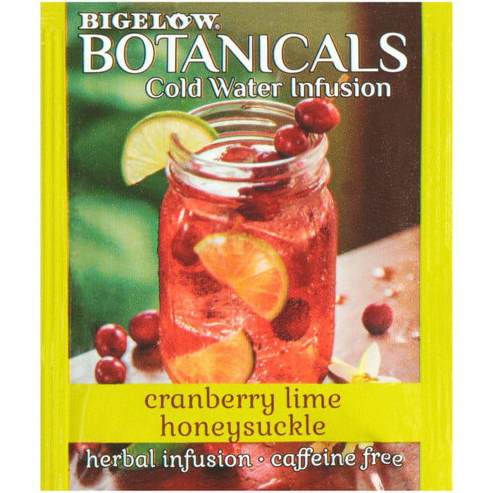 Bigelow Botanicals Cold Water Infusion Cranberry Lime Honeysuckle Tea Bags 18 Count Box