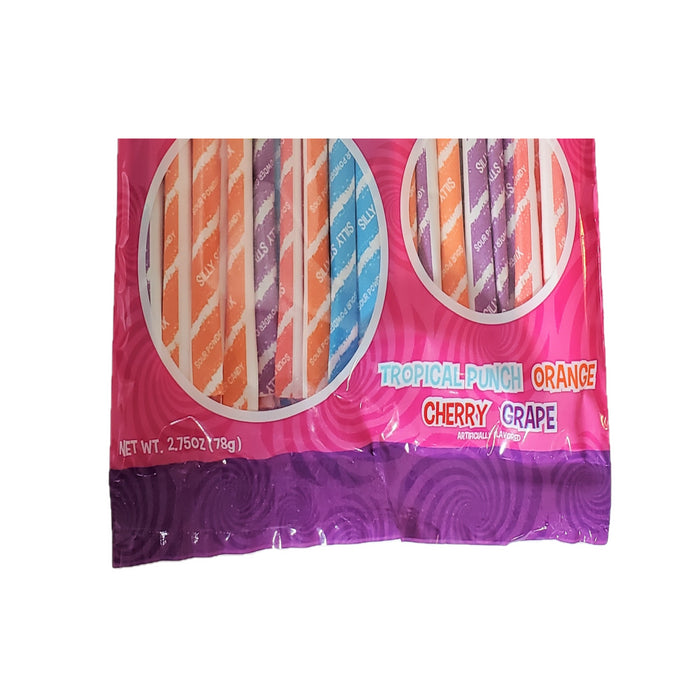 Silly Stix Sour Filled Candy Straws 2.75 oz Bag