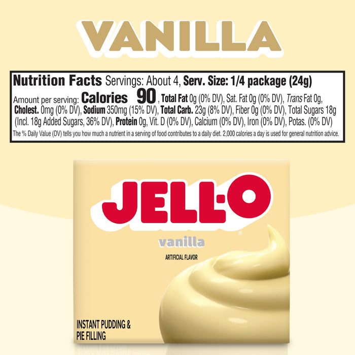 Jell-O Vanilla Instant Pudding & Pie Filling, 3.4 ounce