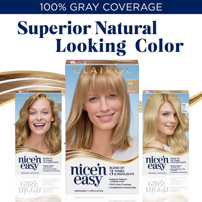 Clairol Nice'n Easy Permanent Hair Dye, 8A Medium Ash Blonde Hair Color