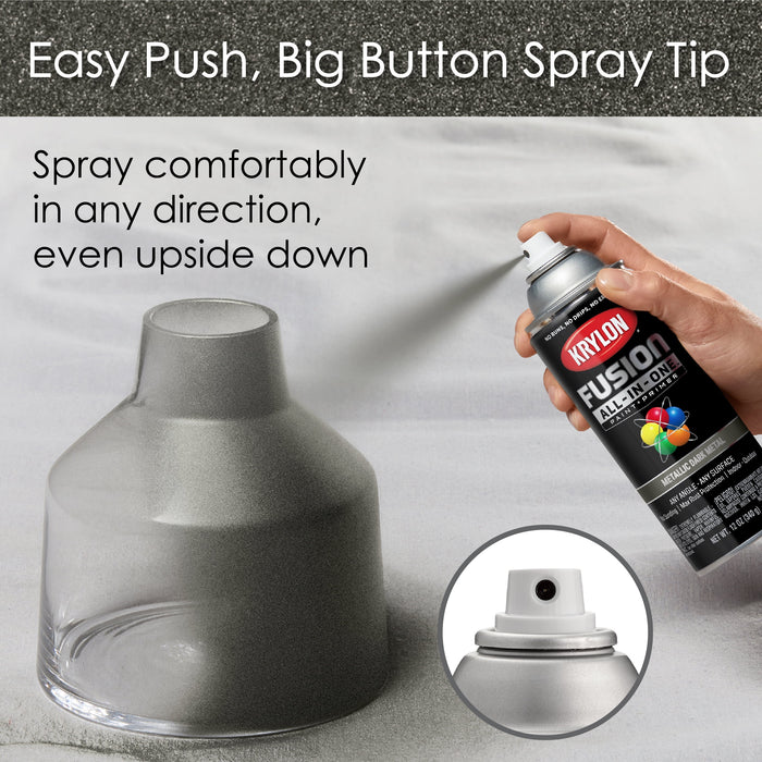 Krylon Fusion All-In-One Spray Paint & Primer Dark Metal 12 Oz.