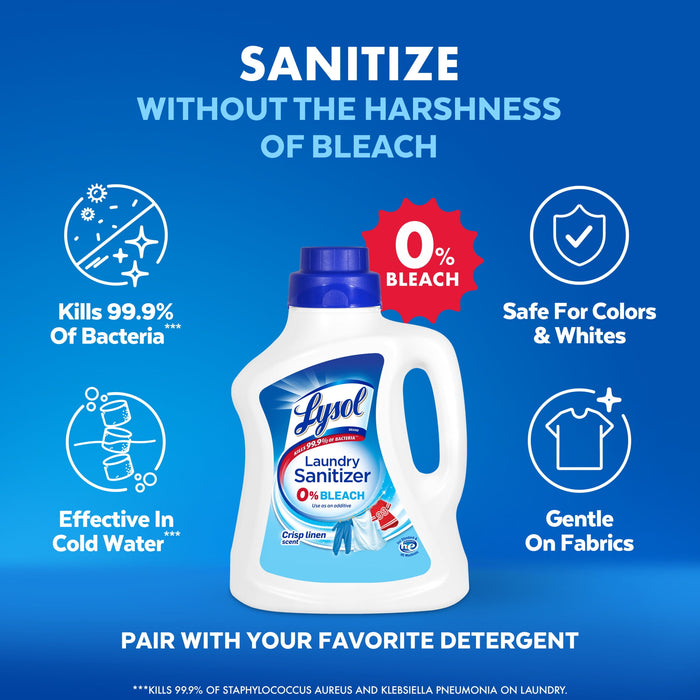 Lysol Laundry Sanitizer Crisp Linen Detergent Booster - 90oz