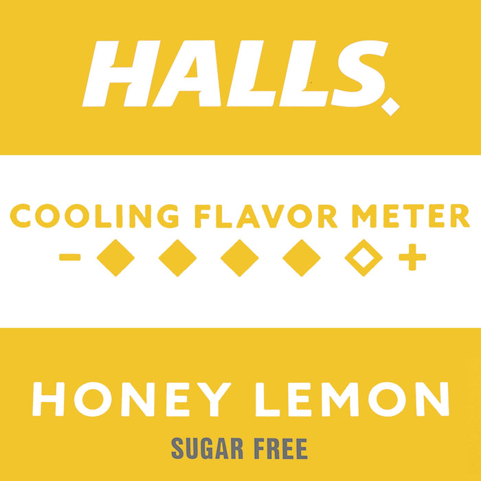 HALLS Relief Sugar Free Honey-Lemon Flavor Cough Drops 25 Total