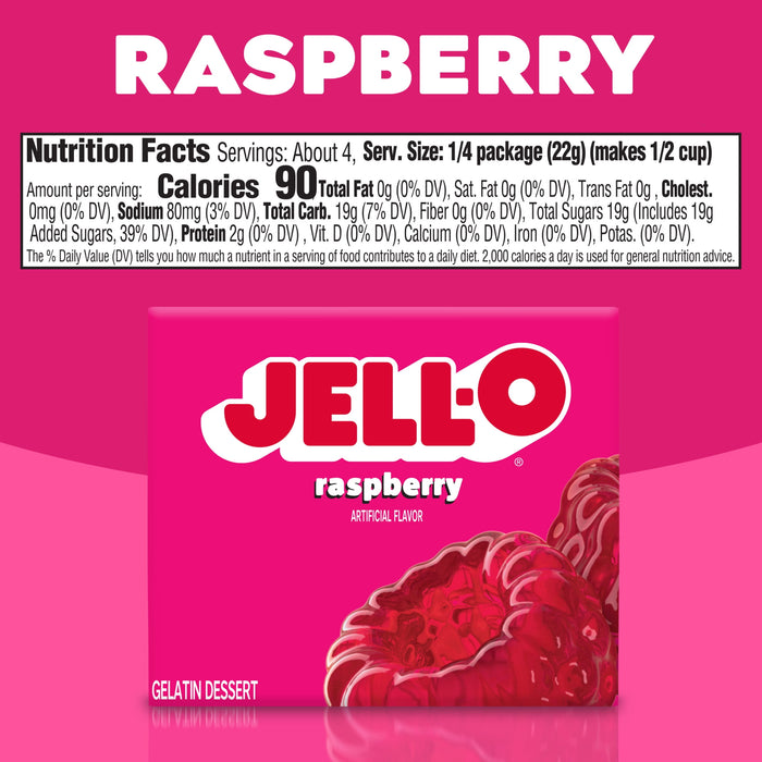 Jell-O Dry Package Dessert Jell-O Raspberry Instant Gelatin Mix, 3 Ounce (Pack of 1)