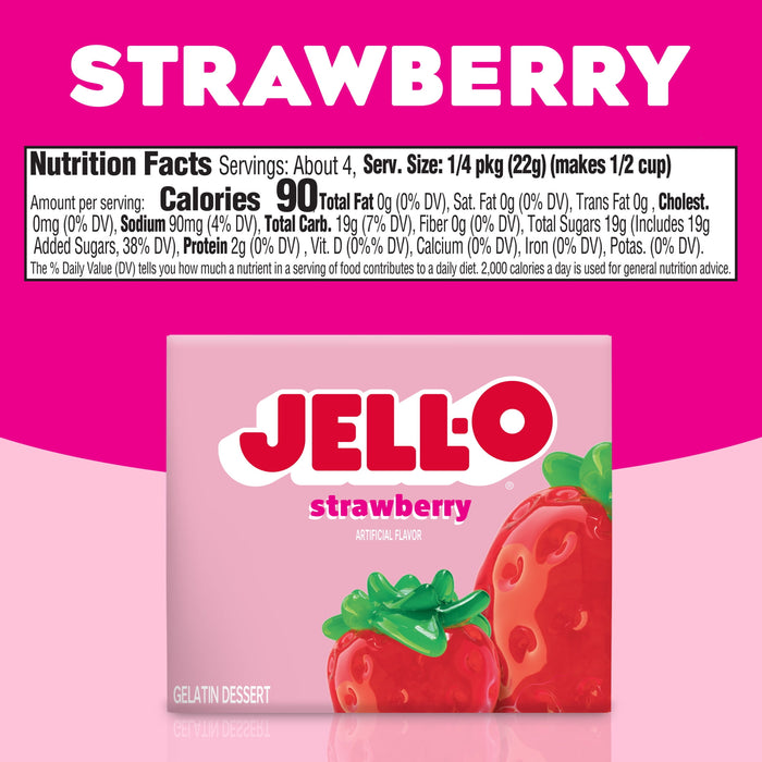 Jell-O Gelatin Mix, Strawberry, 3 oz