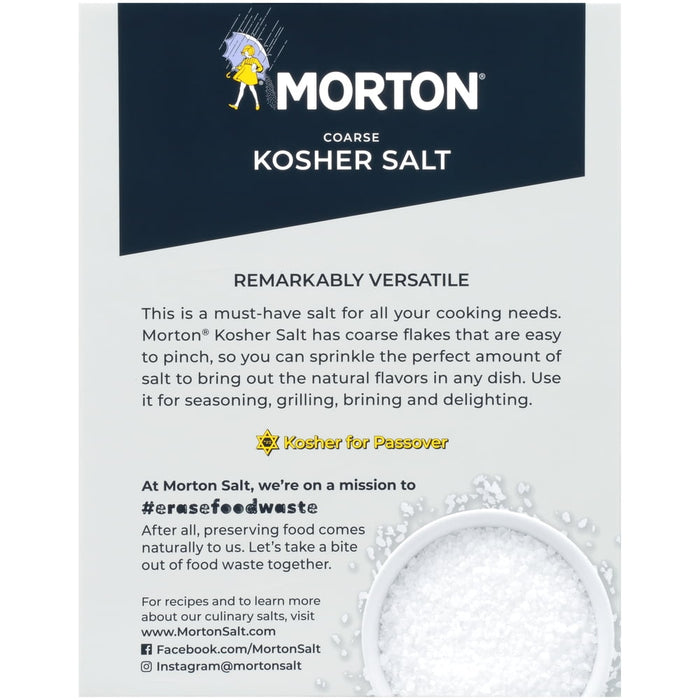 Morton Kosher Salt, Coarse, 48 oz