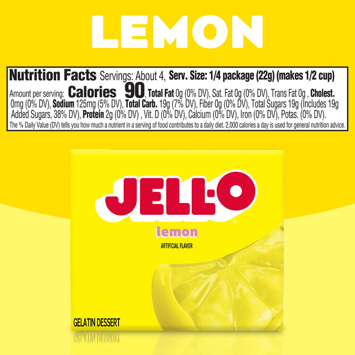 Jell-O Lemon Gelatin Mix, 3 oz Boxes