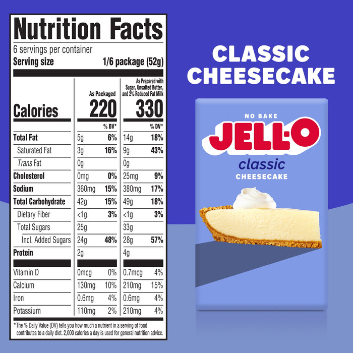 J-ello No-Bake Real Cheesecake Dessert, 11.1-Ounce