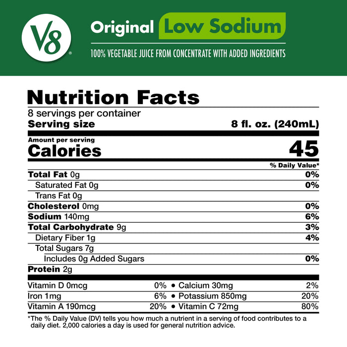 V8 Low Sodium Original 100% Vegetable Juice 64 fl. oz