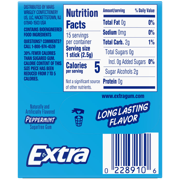 Extra Peppermint Sugarfree Gum 15 ct