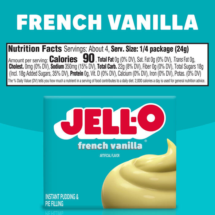 JELL-O French Vanilla Instant Pudding & Pie Filling Mix (3.4 oz Box)