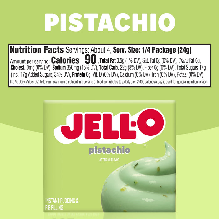 Jello Pistachio Pudding Mix 3.4oz Box