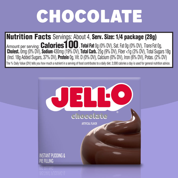 JELL-O Chocolate Instant Gelatin Dessert Mix (3.9 oz Box)