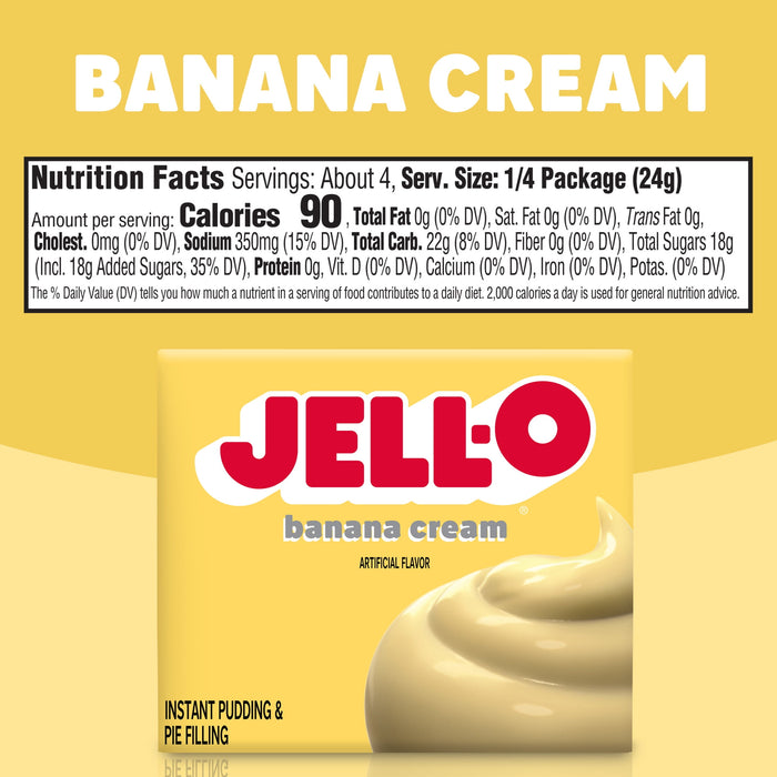 Jell-O Banana Cream Instant Pudding & Pie Filling Mix - 3.4 Oz