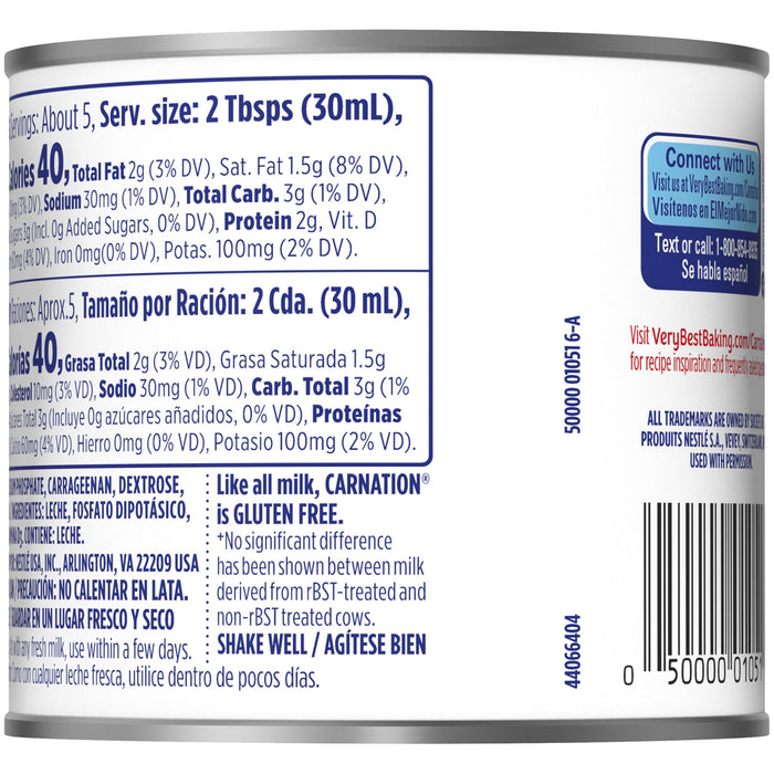 Nestle Carnation Vitamin D Added Evaporated Milk 5 fl. oz. Can