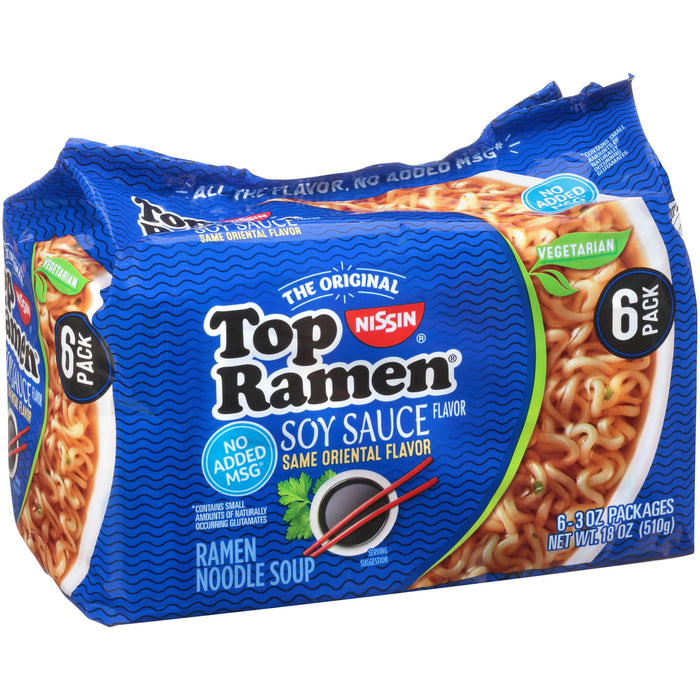 Nissin Top Ramen Dry Soup Oriental 6pk, 18 Ounce